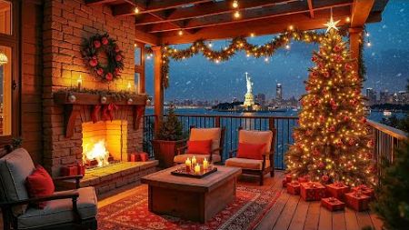 Relaxing Christmas Carol Music 🎄 Cozy Christmas Fireplace with Snowfall ❄️🔥 Christmas Music