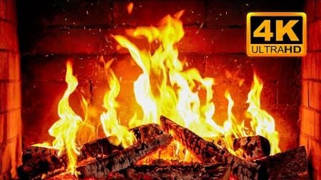 🔥 Fireplace 4K UHD! Christmas Fireplace with Crackling Fire Sounds. Fireplace Ambience