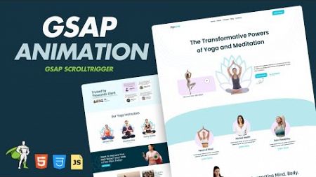 Design a Yoga Landing Page from Scratch | HTML CSS &amp; JS | Responsive Website | GSAP Animation