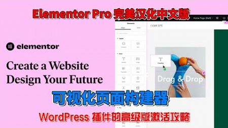 Elementor Pro 完美汉化中文版 可视化编辑页面自定义设计WordPress插件激活攻略