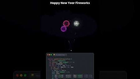 Happy New Year fireworks using Javascript. #coding #webcoding #webdev #webdesign #webeditor