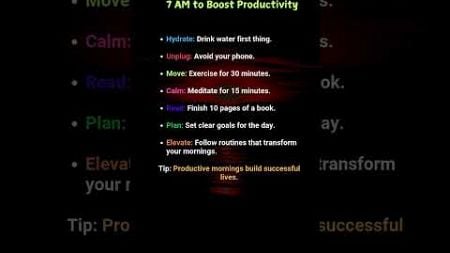 7 Things to do before 7 am to Boost Productivity #ThriveSmartly #shortsfeed #shorts #viralvideos