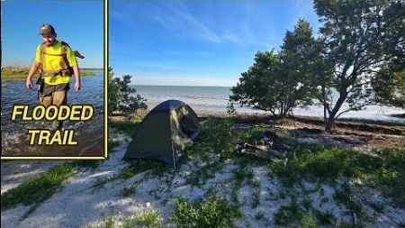 Camping At Secret Beach After Hiking Flooded Trail Across The Everglades