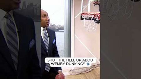 Stephen A.&#39;s OVER hearing about Wemby’s dunking 👀🏀