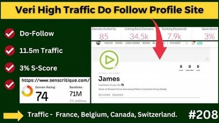 Create Very High Traffic Do Follow Profile Backlink | How to Get Backlink from High Authority Site