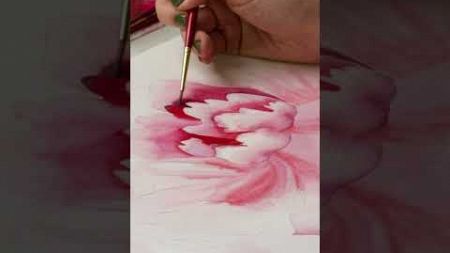 Watercolor Peony Wet on Dry Step #art #floralart #watercolor