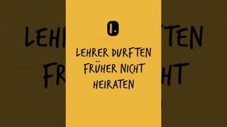 Lehrkräfte durften früher nicht heiraten - 3 verrückte Fakten über #Schule #bildung #lehrer #shorts