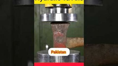 Hydrulic press vs Axe who will win #machine #hydraulictechnology #business #hydraulic #experiment