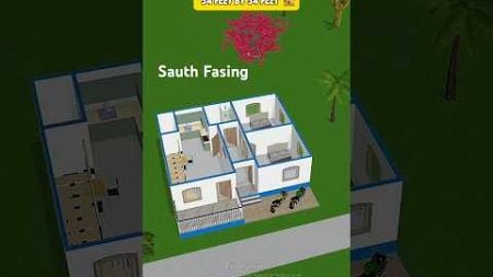 34 by 34 feet sauth fasing house plans 3d 🏡 #erarman #home #house #smallhouse #chhitauli