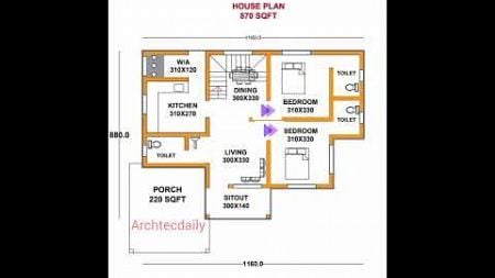 870sqft #shorts #homeplan #housedesign #home