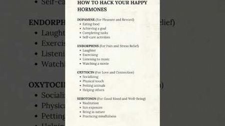 How to hack your Happy Hormones 🔥🔥 #selfcare #selfimprovement #lifestyle #motivation #shorts