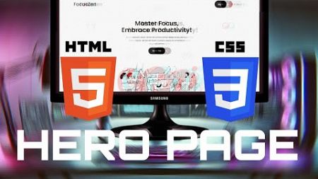 Develop Hero Section | landing page | HTML &amp; CSS | #webdevelopment #website #html