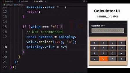 How to Create Functional Calculator Using HTML CSS &amp; JavaScript #htmlfullcourse #coding #javascript