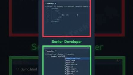 Junior Vs Senior Developer #programming #html #javascript #webdevelopment #html5 #webdesign