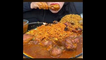 Chicken curry with egg biryani, chicken biryani, mutton biryani and fish biryani #biryanilovers