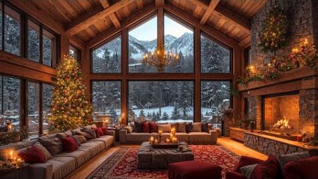 Cozy Christmas Jazz Instrumental Music for Relax, Unwind 🎄 Warm Christmas Ambience &amp; Fireplace Sound