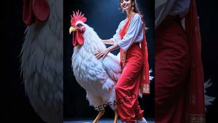 A woman dances with a hen on AGT #agt #magic #talent #shorts #dance #performance #deepface #ai