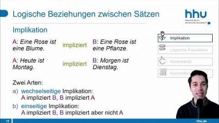 Bedeutung und Logik, semantische Beziehungen zwischen Sätzen