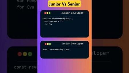 Junior Vs Senior Developer #programming #html #javascript #webdevelopment #html5 #webdesign #css3