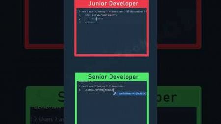 Junior Vs Senior Developer #programming #html #javascript #webdevelopment #html5 #webdesign #css3