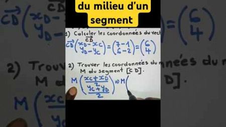 Coordonnées du milieu d&#39;un segment, calculer les coordonnées du milieu d&#39;un segment, maths gil