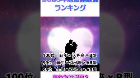 干支・星座・血液型で占う『2025年恋愛運 最強 運勢ランキングTOP100』#占い #占いランキング