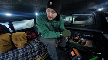 Cold Weather Truck Camping with My New Heater