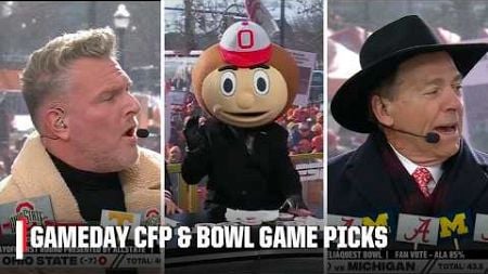 🚨 FULL CFP &amp; BOWL GAME GAMEDAY PICKS 🚨 AJ Hawk joins to HYPE UP THE BUCKEYES 🔥 | College GameDay