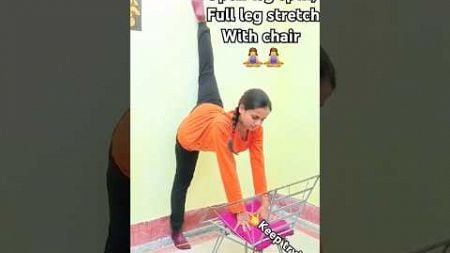 Open leg spilt with chair😯#yoga #ytshort #short #openlegspilt #fitness_with_charumishra #seo #viral