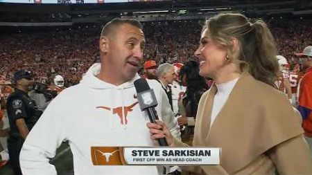 Steve Sarkisian and Quinn Ewers speak after Texas’ win vs. Clemson in CFP First Round | ESPN CFB