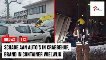 112-nieuws: auto&#39;s geramd bij winkelcentrum en containerbrand