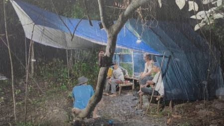 camping hujan deras ramai ramai di hutan saat hujan deras mancing ikan tidur nyenyak pas hujan deras