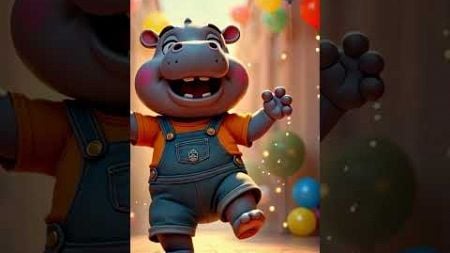 #hippo #funny #การ์ตูน #ai #cute #moodeng #หมูเด้ง #cartoon #เต้น #dance #fyp