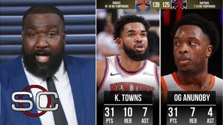 ESPN reacts to Karl-Anthony Towns &amp; OG Anunoby combining for 62 to lead Knicks in torching Raptors