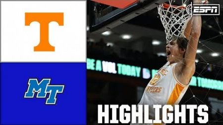 MTSU Lightning vs. No. 1 Tennessee Volunteers | Full Game Highlights | ESPN College Basketball