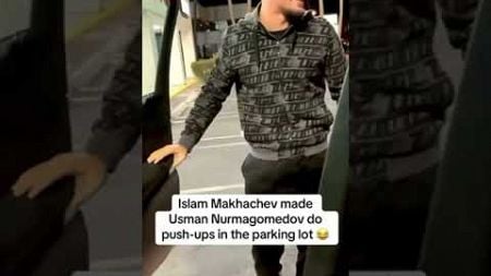 Making Usman Nurmagomedov do some push-ups 😂 (via islam_makhachev/IG)