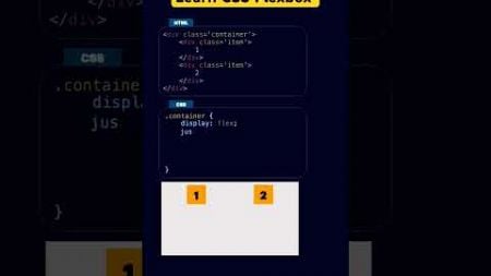 Flexbox Explained in 1 Minute! 🔥 Learn Responsive Layouts Fast with CSS #css #coding #shorts #tips