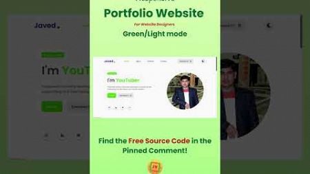 Green Light Mode - Responsive Portfolio Website Design for Web Developer Using HTML CSS JS #shorts