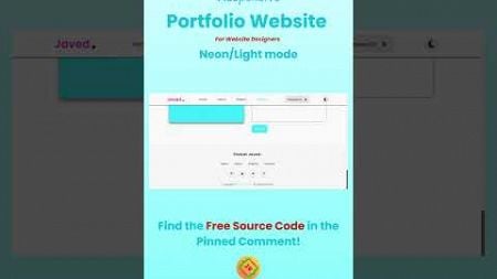 Neon Light Mode - Responsive Portfolio Website Design for Web Developer Using HTML CSS JS #shorts