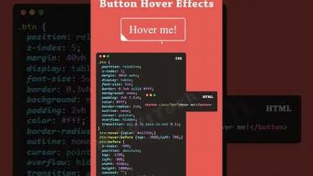 CSS Button Animation Hover Effect #buttonanimation #hovereffect #webdesign #webdevelopment #shorts