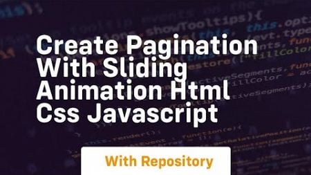 create pagination with sliding animation html css javascript