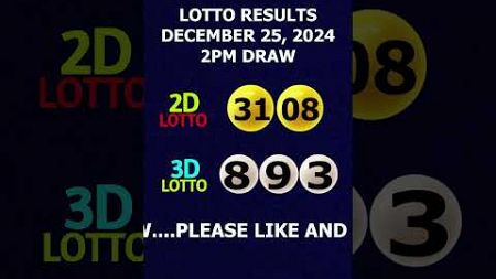 Lotto Result December 25, 2024 2pm Draw #shorts