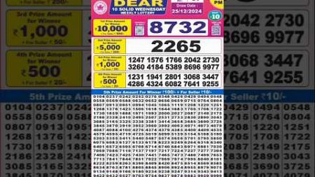 SIKKIM STATE LOTTERIE DEAR 10SOLID WEDNESDAY WEEKLY lottery result GANDHI BROTHERS LOTTERY LUDHIANA