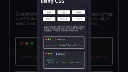 ✨ Custom Cursors Using CSS3 🎯 Transform Your Website!||#shorts #shortvideo #html5tips #cursor #web3