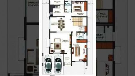 2BHK House Plan with car parking