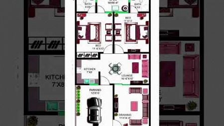 24&#39;x45&#39; 2BHK House Plan