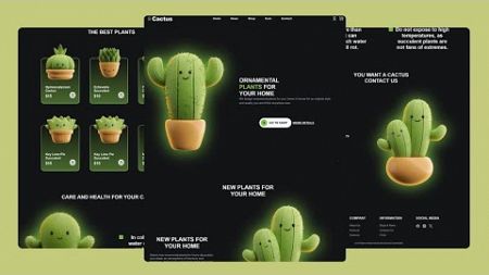 Responsive Cactus Website Design: HTML, CSS &amp; JS