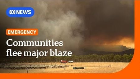 Locals face anxious wait as blaze tears through Grampians | ABC NEWS