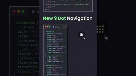 ✨ New 9 Dot Navigation Menu 🚀 | Sleek &amp; Modern UI Design!||#shorts #cssframework #css3d #navbar #web