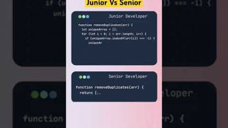 Junior Vs Senior Developer #programming #html #javascript #webdevelopment #html5 #webdesign #css3